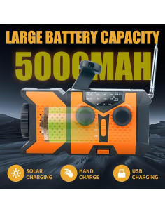 Radio Meteorológica NOAA Portátil Zhuhai SYJ-991 con Linterna LED 2