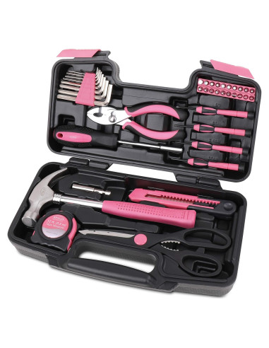 Juego de Herramientas Apollo 39 Piezas Rosa para DIY