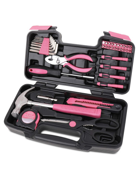 Juego de Herramientas Apollo 39 Piezas Rosa para DIY Juego de Herramientas Apollo 39 Piezas Rosa para DIY
