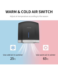 Secador de manos compacto eléctrico ZIH 2.36 kg aire caliente/frío 2