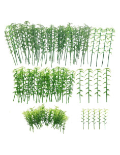 Woohome 120 PCS Árboles de Bambú Plástico Verde 3 Tamaños