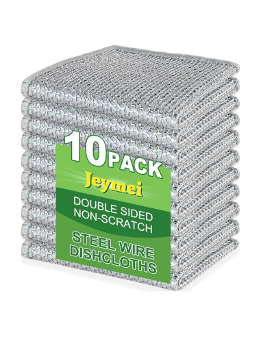 10 Trapos de Cocina de Alambre Jeymei Doble Cara Azul