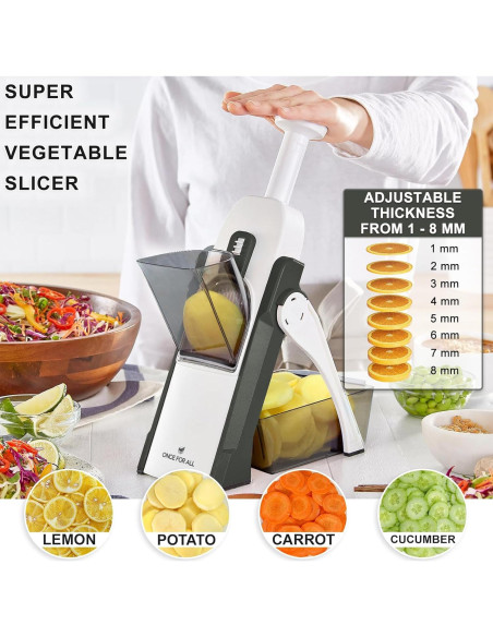 Rebanadora Mandolina Profesional UNA VEZ POR TODAS 0.1-8mm