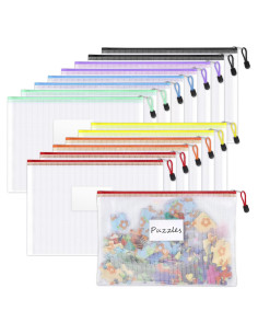 Bolsas de Cremallera de Malla Sooetz 14 Paquetes A4 Multicolor