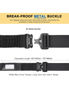 Correas de Equipaje Vigorport 2 Piezas Ajustables TSA 2