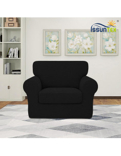 Funda de Sofá ISSUNTEX Negra Elástica para Silla y Cojín 2