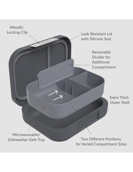 Caja de Almuerzo Bentgo Modern 1.24L a Prueba de Fugas Gris