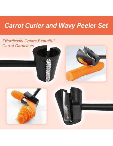 Cortador y Pelador de Zanahorias YAFIYGI 2-en-1 Acero Inoxidable