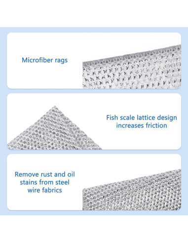Juego de 30 estropajos de acero inoxidable Aidoclip