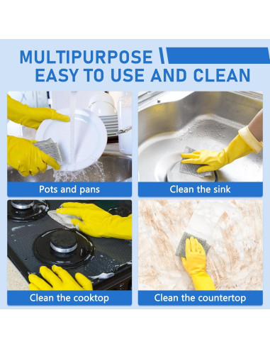 Juego de 30 estropajos de acero inoxidable Aidoclip