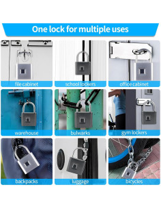 Candado Inteligente Biométrico KENRONE Negro USB Carga Rápida 2