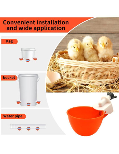 Tazas de Bebida Automáticas MODUODUO 12 Pcs para Aves