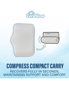 Almohada de Viaje Cervical ZenPillow - Espuma Viscoelástica 44.5x30.5cm 2