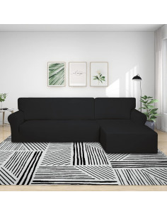 Cubierta de Sofá Seccional PureFit 2 Pcs Antideslizante Negro 2