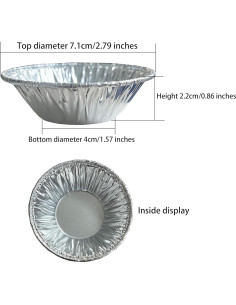Moldes desechables de aluminio AIDUZETY para tartas 7.1 cm - 40 unidades 2
