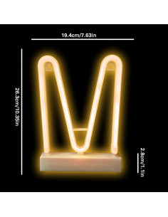 Letrero de Neón LED UrsaMajor Letra M Blanco Cálido 2