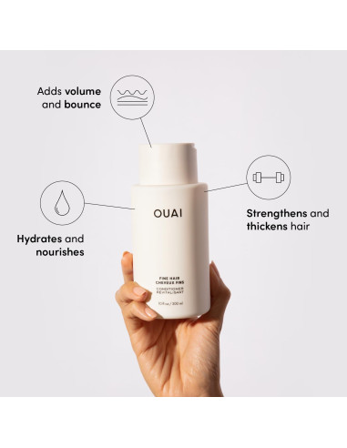 OUAI Champú y Acondicionador Fino 295 ml - Sin Sulfatos