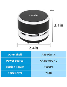 Mini Aspiradora Portátil Inalámbrica Tenwin 100W Bajo Ruido 2