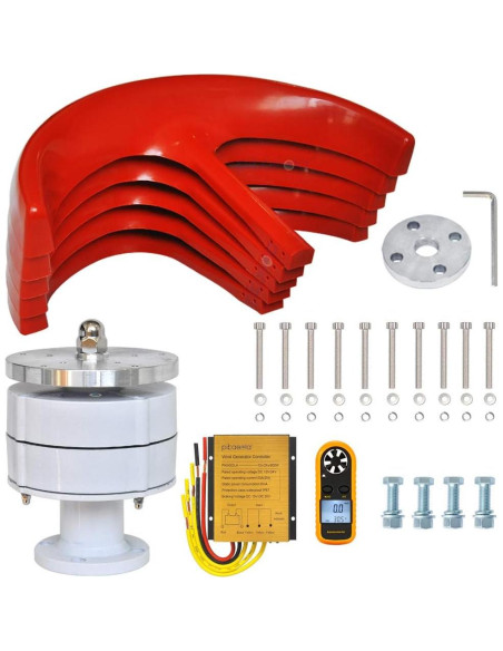Generador Eólico Pikasola 200W 12V 5 Palas Vertical