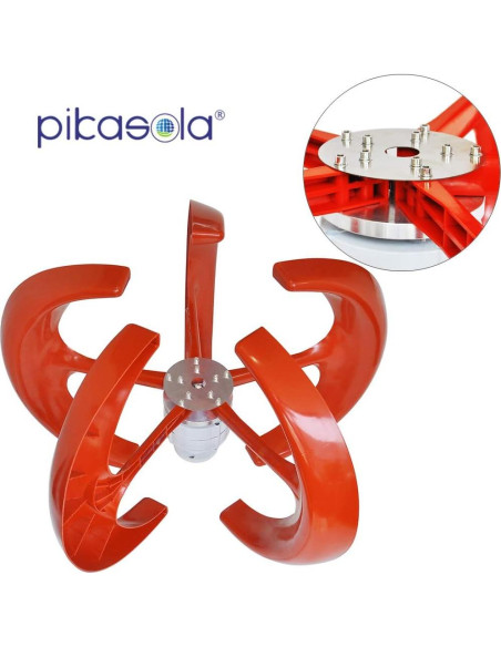 Generador Eólico Pikasola 200W 12V 5 Palas Vertical