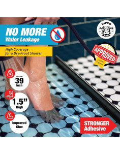 Umbral de Ducha Hippo Dam 99 cm Negro - Barrera de Agua 2