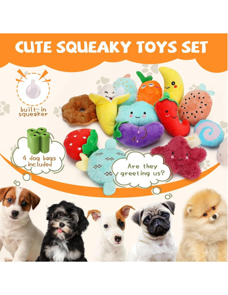 Conjunto de Juguetes Chirriantes QTwoof para Perros - 20 Piezas