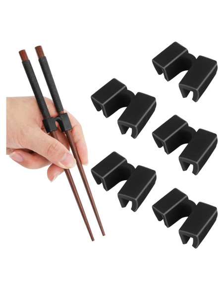 5 Ayudantes Reutilizables de Palillos Entrenadores Abeillo Negro