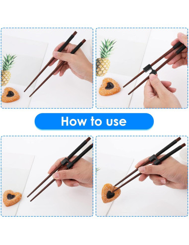 5 Ayudantes Reutilizables de Palillos Entrenadores Abeillo Negro