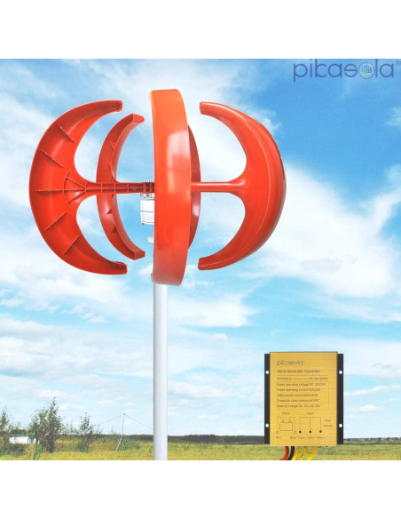 Generador Eólico Pikasola 200W 12V 5 Palas Vertical