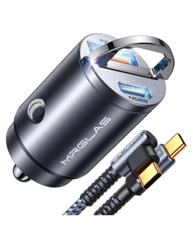 Cargador de coche MRGLAS 90W USB C Rápido con Cable 1m