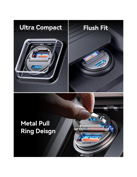 Cargador de coche MRGLAS 90W USB C Rápido con Cable 1m Cargador de coche MRGLAS 90W USB C Rápido con Cable 1m