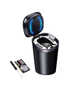 Cenicero de Coche WaiNynyda Acero Inoxidable con Tapa LED