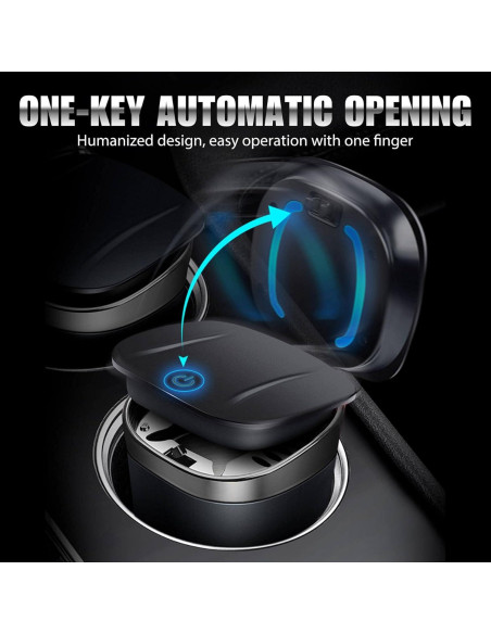 Cenicero de Coche WaiNynyda Acero Inoxidable con Tapa LED