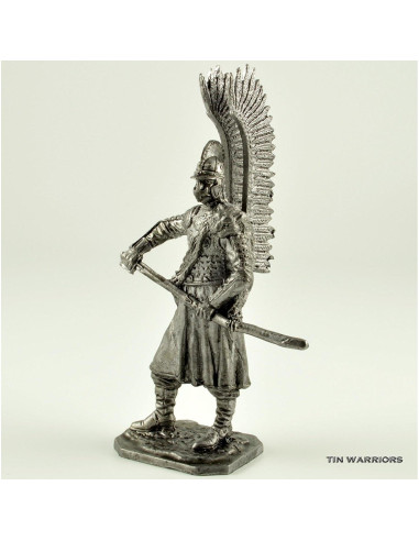 Escultura Miniatura Husares Alados Polacos 54mm Guerreros de Estaño