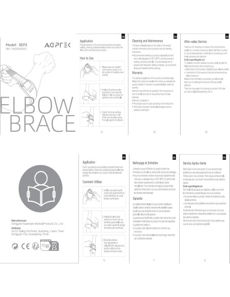 Faja de Codo AGPTEK con Almohadilla 3D para Tendinitis