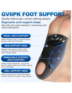 Plantillas ortopédicas Gviipk 3/4 para fascitis plantar - S (Hombres 4.5-6) 2