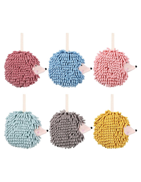 Paquete de 6 Toallas de Mano Chenille Estilo Erizo HunnmingRe