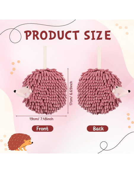 Paquete de 6 Toallas de Mano Chenille Estilo Erizo HunnmingRe