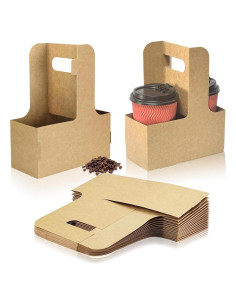 Portavasos desechables de 2 tazas TFXXSJWY - 10 unidades marrón