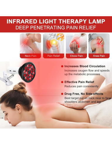 Bombilla Terapia Luz Roja LED Aswaysun 660nm 850nm Ajustable