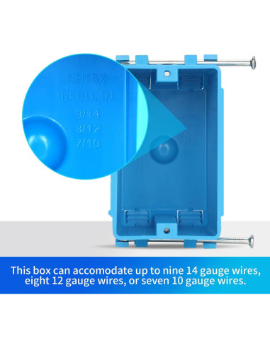 Caja Eléctrica de PVC 1-Gang 18 Pulgadas Cúbicas YQXIUTE - 12 Paquete
