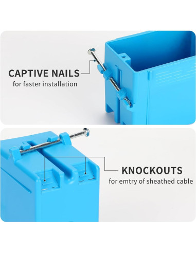 Caja Eléctrica de PVC 1-Gang 18 Pulgadas Cúbicas YQXIUTE - 12 Paquete