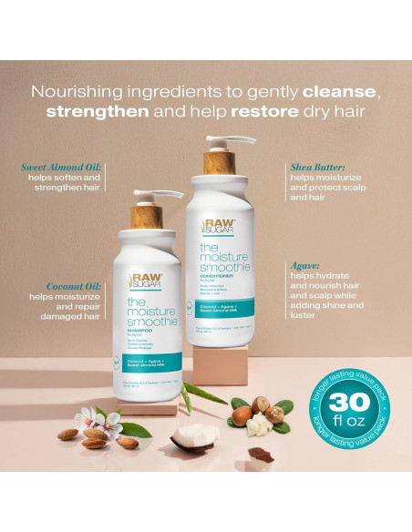 Champú y Acondicionador Moisture Smoothie Azúcar Crudo 30oz