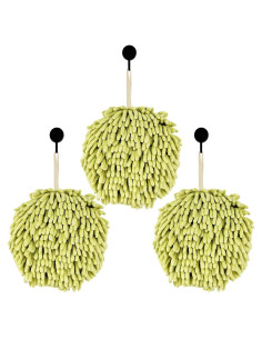 Toallas de Mano MEETSWEET Chenille Secado Rápido Set 3 Verde
