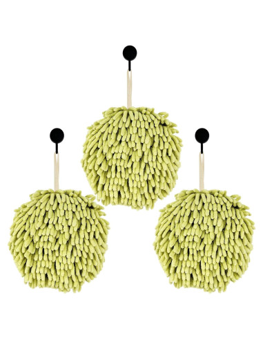 Toallas de Mano MEETSWEET Chenille Secado Rápido Set 3 Verde