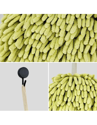 Toallas de Mano MEETSWEET Chenille Secado Rápido Set 3 Verde