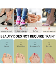 Corrector de Juanetes Ajustable Erouevnket 1 Set Alivio Dedo Gordo 2