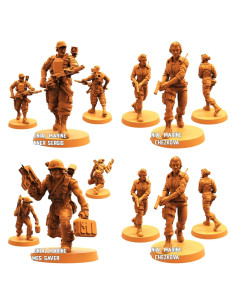 Miniaturas Sin Pintar TYL Colonial 32mm - Combo de 4 Figuras