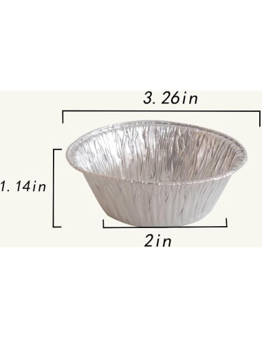 100 Bandejas Mini de Aluminio HLCM para Tartas y Quiches