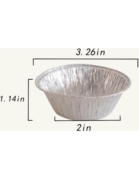 100 Bandejas Mini de Aluminio HLCM para Tartas y Quiches